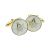 White & Gold Enamelled Masonic Cufflinks with G