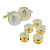 White & Gold Enamelled Masonic Cufflinks with G & 5 Button Stud Set