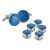 Blue & Silver Enamelled Masonic Cufflinks with G & Button Stud Set