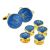 Blue & Gold Enamelled Masonic Cufflinks with G & 5 Button Stud Set