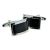 Curved Black Design Rhodium Classic Cufflinks