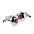 Circular Pink Crystal Classic Cufflinks (DWC)