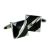 Rhodium Plated Pyramidal Black Classic Cufflinks (DWC)