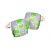 Green & Pink Enamelled Bubble Design Cufflinks