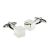 Polished Cube Design Rhodium Plated Cufflinks