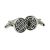 Silver/Black Chinese Longevity Symbol Classic Cufflinks