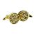 Gold Plated & Black Chinese Longevity Symbol Museum Cufflinks