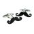 Black Curly Tipped Moustache Cufflinks