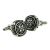Rounded Gothic Pattern Silver & Black Classic Cufflinks