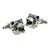 Snarling Bears Head Rhodium Plated Cufflinks