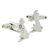 Outline Map of Great Britain & Northern Ireland Rhodium Plated Cufflinks