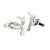 Outline Map of New Zealand Rhodium Plated Cufflinks