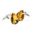 Amber Pear Cut Shape Acrylic Crystal Cufflinks