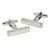 Rhodium Plated Silver Cuboid Cufflinks (engravable)