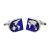Blue Enamelled Map of the World Joining Cufflinks