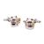 Silver Chinese Lucky Cat with Red Collar Cufflinks
