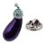 Purple Aubergine / Eggplant Lapel Pin Badge
