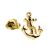 Gold Plated Naval Anchor & Chain Lapel Pin Badge