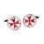 Red Maltese Cross Round Frame Cufflinks