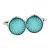 Turquoise Burst Pattern Round Framed Cufflinks