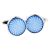 Blue Burst Pattern Round Framed Cufflinks