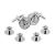 White Masonic with G Cufflinks & 4 Studs Set