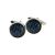 Blue Woollen Pattern Design Round Cufflinks