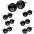 Personalised Black & White Round Cufflinks with Bow Tie Design