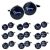 Navy Blue Wedding Cufflinks with White Script Font
