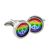 Ban the Bomb Sign Rainbow Design Cufflinks