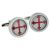 Round Bordered Knights Templar Cross Design Cufflinks