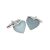 Pale Blue Love Heart Cufflinks