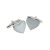 Ash Grey Love Heart Cufflinks