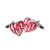 Funky Love Design Heart Shaped Cufflinks