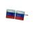 Russia Distressed Split Flag Cufflinks