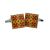 Funky Retro Red Yellow and Brown Pattern Cufflinks