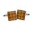 Funky Retro Red Yellow and Brown Small Pattern Cufflinks