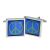 Blue & Green Ban the Bomb Peace Sign Cufflinks