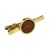 Briar Wood Insert Round Gold Plated Tie Clip