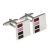 Square multicolour rectangular Rodium Plated Cufflinks