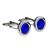 Round Cufflinks with Blue circle classic design
