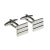 Rectangular White and Black Thin Striped Cufflinks