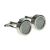 Silver Carbon Fibre-look Cufflinks