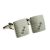 Triple Crystal with lines brushed finish Cufflinks