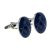 Rhodium Plated Blue Oval Masonic Cufflinks (No G)