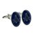 Rhodium Plated Blue Oval Masonic Cufflinks (With G)