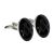 Rhodium Plated Black Oval Masonic Cufflinks (With G)