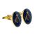 Gold Plated Blue Oval Masonic Cufflinks (With G)