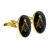 Gold Plated Black Oval Masonic Cufflinks (With G)