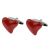 Red Love Heart Cufflinks